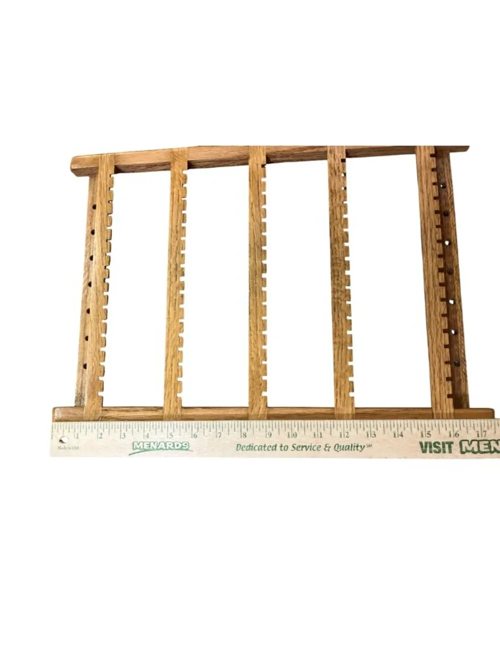 Handmade Wooden Jewelry Holder Rack Necklace Organizer Rustic Wall Display Used